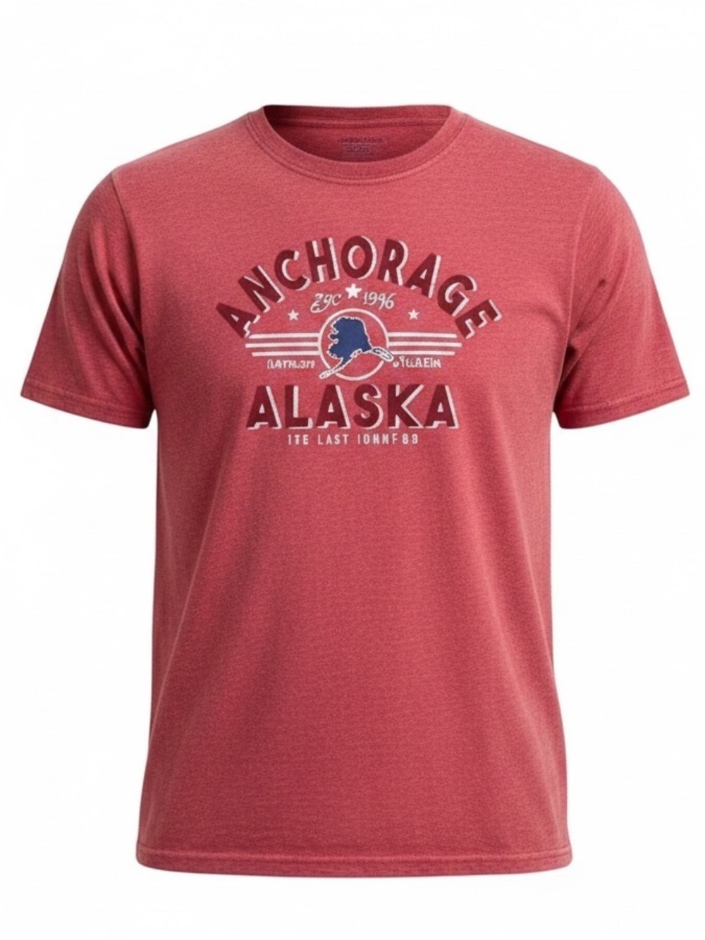 Gildan Soft Style Red Anchorage Alaska Short Sleeve Graphic Tee